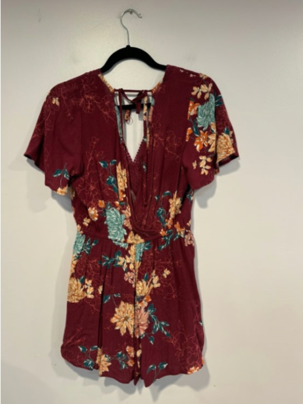 Floral High-Low Dress in Burgundy